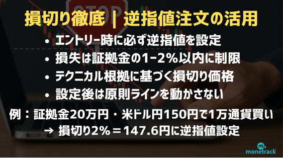 損切りの徹底｜逆指値注文の活用